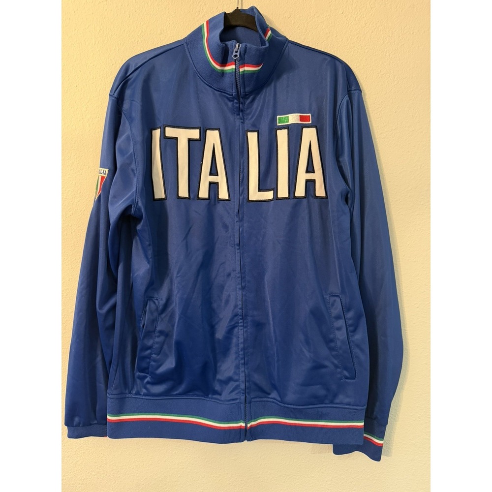 Italia‎ Full Zip Jacket Blue Sz XXL Activewear Unisex Pockets Italy Soccer